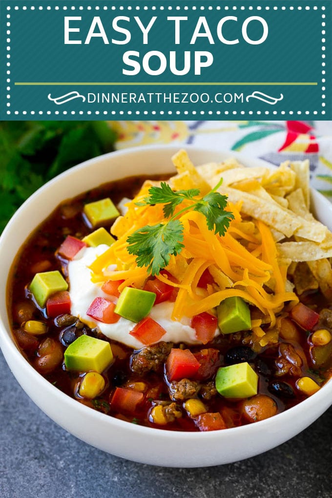 Taco Soup Recipe | Beef Taco Soup | Mexican Soup #soup #beef #taco #mexicanfood #beans #dinner #edsug