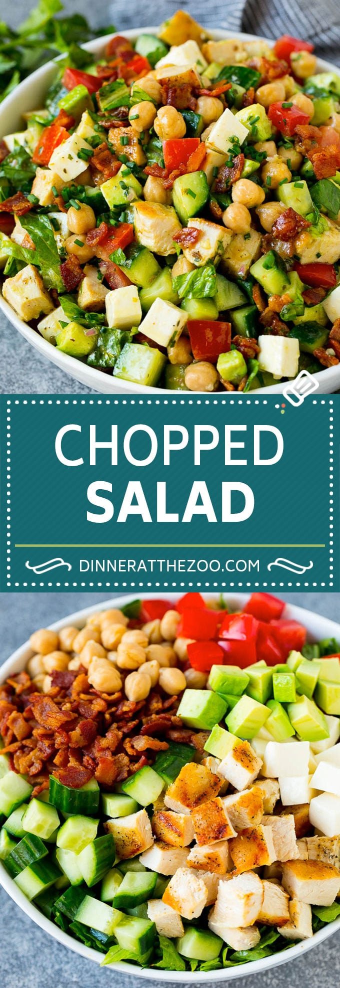 Chopped Salad Recipe | Chicken Salad | Avocado Salad #salad #chicken #avocado #bacon #glutenfree #dinner #edsug #lunch