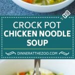 Crock Pot Chicken Noodle Soup Recipe | Slow Cooker Chicken Noodle Soup | Chicken Soup #soup #chicken #noodles #dinner #slowcooker #crockpot #edsug