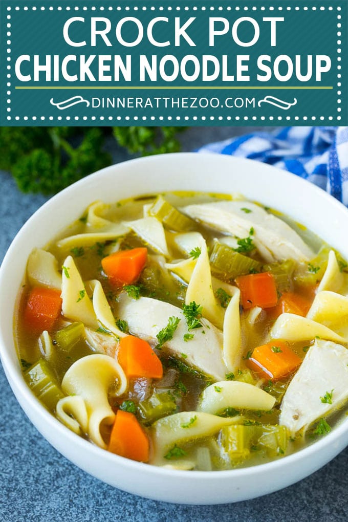 Crock Pot Chicken Noodle Soup Recipe | Slow Cooker Chicken Noodle Soup | Chicken Soup #soup #chicken #noodles #dinner #slowcooker #crockpot #edsug