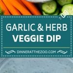 Veggie Dip Recipe | Garlic & Herb Dip | Vegetable Dip #dip #appetizer #lowcarb #keto #vegetables #edsug
