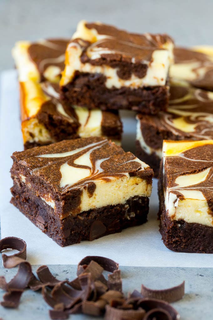 Cheesecake Brownies Recipe | Cream Cheese Brownies | Homemade Brownies #brownies #cheesecake #chocolate #dessert #edsug Marbled cheesecake brownies with chocolate and cream cheese.