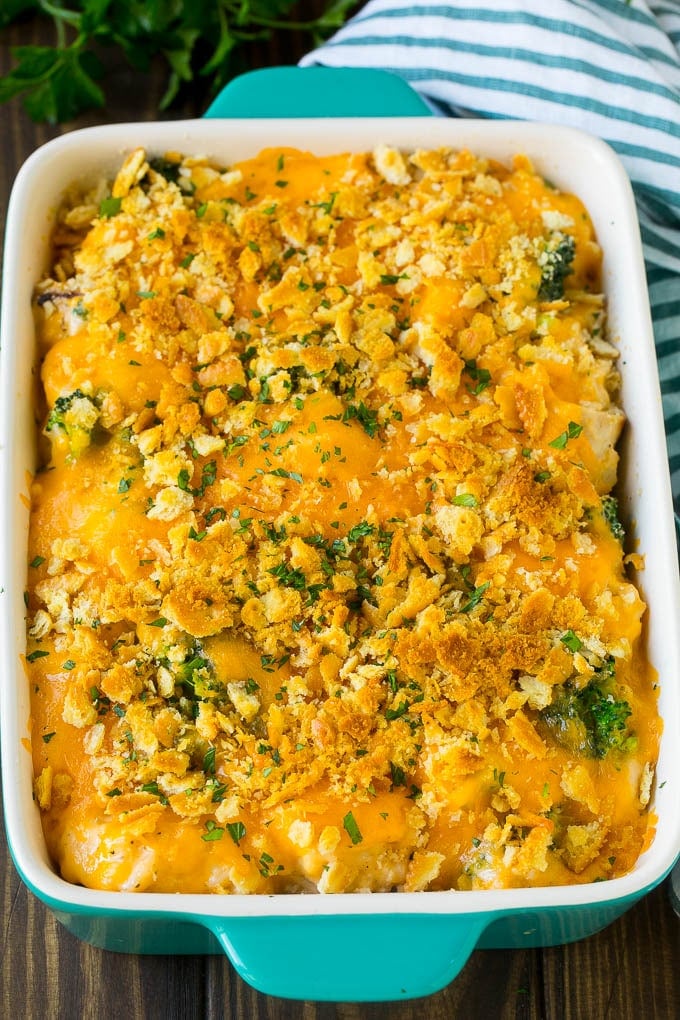 Chicken Casserole Recipe | Chicken and Rice Casserole | Chicken and Broccoli Casserole #casserole #chicken #rice #broccoli #cheese #dinner #edsug Baked chicken casserole with a crunchy cheesy topping.