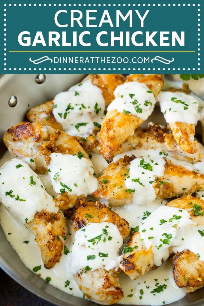 Creamy Garlic Chicken Recipe | Chicken Breast Tenders | Sauteed Chicken #chicken #garlic #parmesan #dinner #glutenfree #keto #lowcarb #edsug