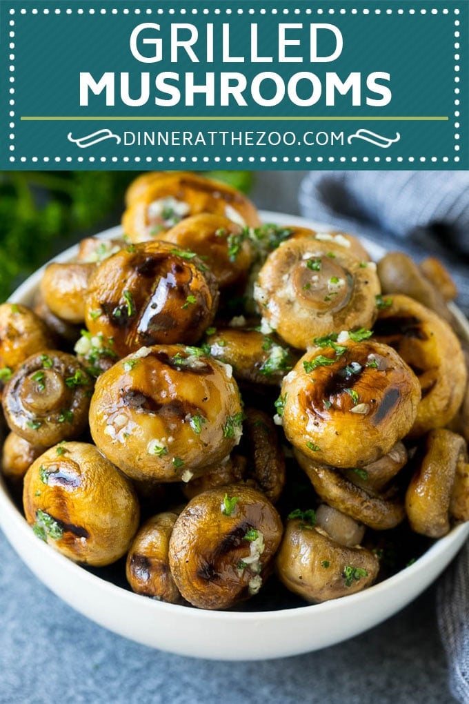Grilled Mushrooms Recipe | Mushroom Kabobs | Mushroom Side Dish #mushroom #grilling #garlic #keto #lowcarb #edsug