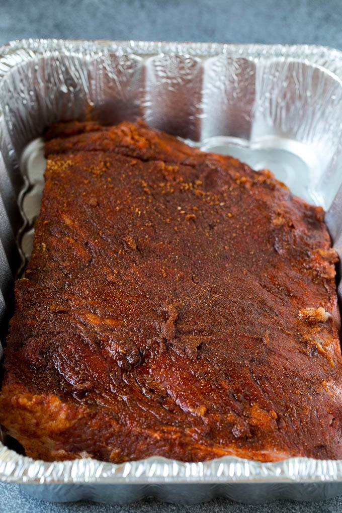 Smoked Brisket Recipe | Beef Brisket | BBQ Beef #brisket #smoker #beef #bbq #dinner #edsug Beef brisket coated in homemade spice rub.