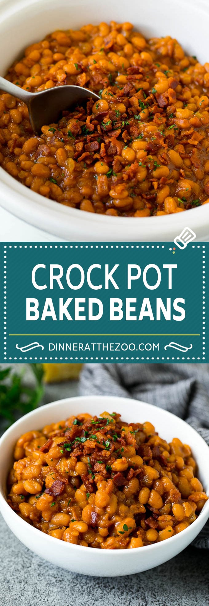 Crock Pot Baked Beans | Slow Cooker Baked Beans #beans #bacon #slowcooker #crockpot #edsug