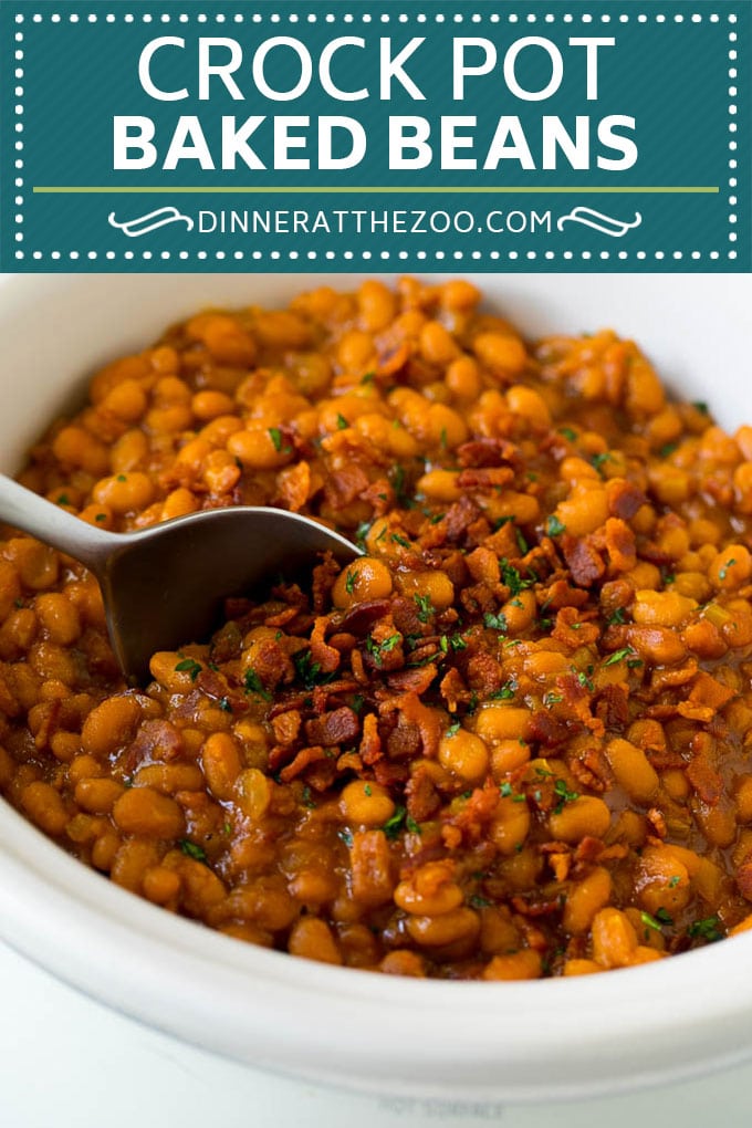 Crock Pot Baked Beans | Slow Cooker Baked Beans #beans #bacon #slowcooker #crockpot #edsug