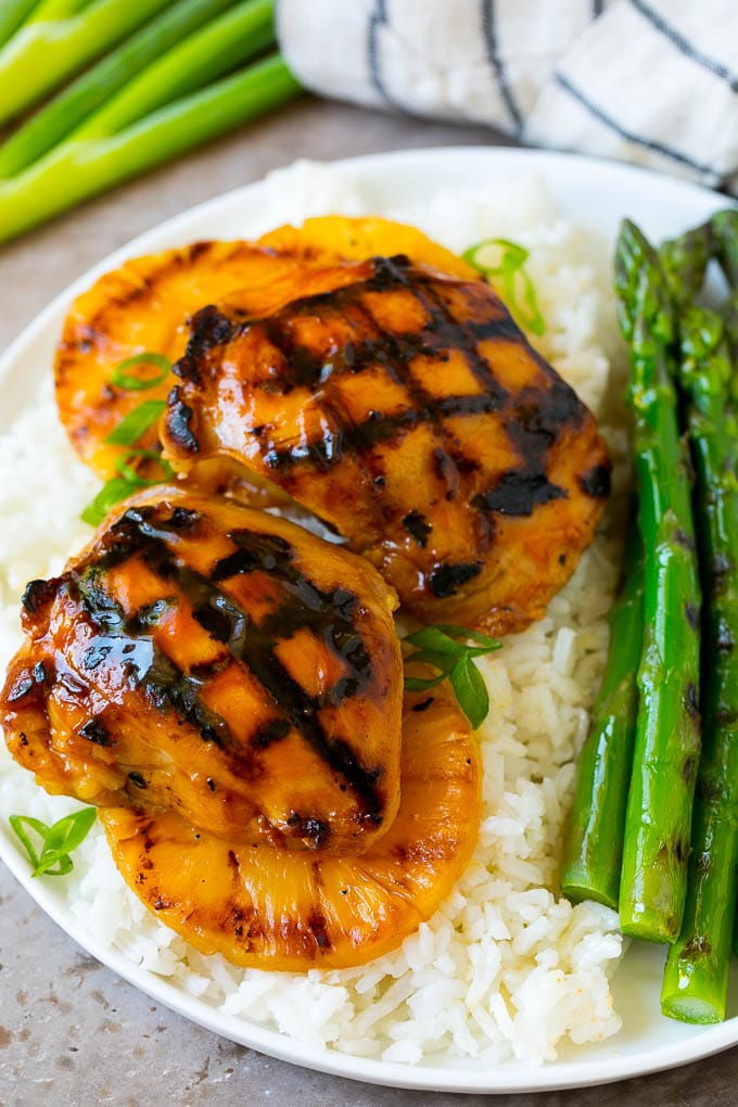 Huli Huli Chicken Recipe | Hawaiian Chicken | Grilled Chicken Thighs #chicken #pineapple #grilling #dinner #edsug Huli huli chicken and pineapple served over rice.