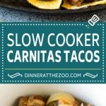 Slow Cooker Carnitas Tacos Recipe | Pork Tacos #tacos #pork #dinner #slowcooker #crockpot #edsug