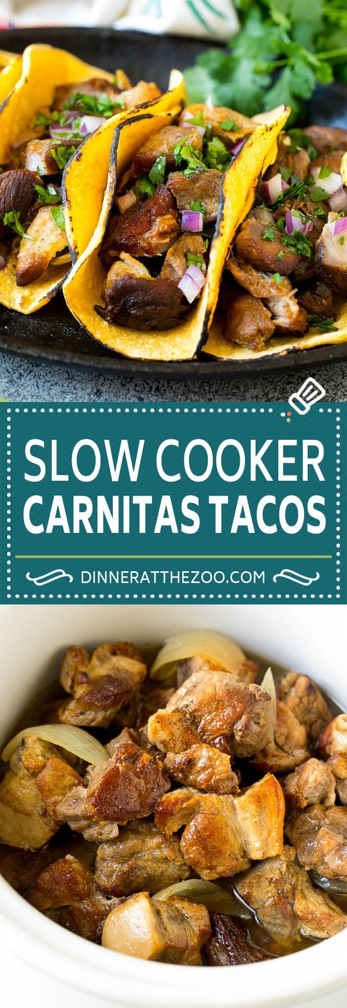 Slow Cooker Carnitas Tacos Recipe | Pork Tacos #tacos #pork #dinner #slowcooker #crockpot #edsug