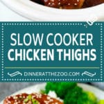 Slow Cooker Chicken Thighs | Crock Pot Chicken Thighs | Honey Garlic Chicken #chicken #slowcooker #crockpot #dinner #edsug