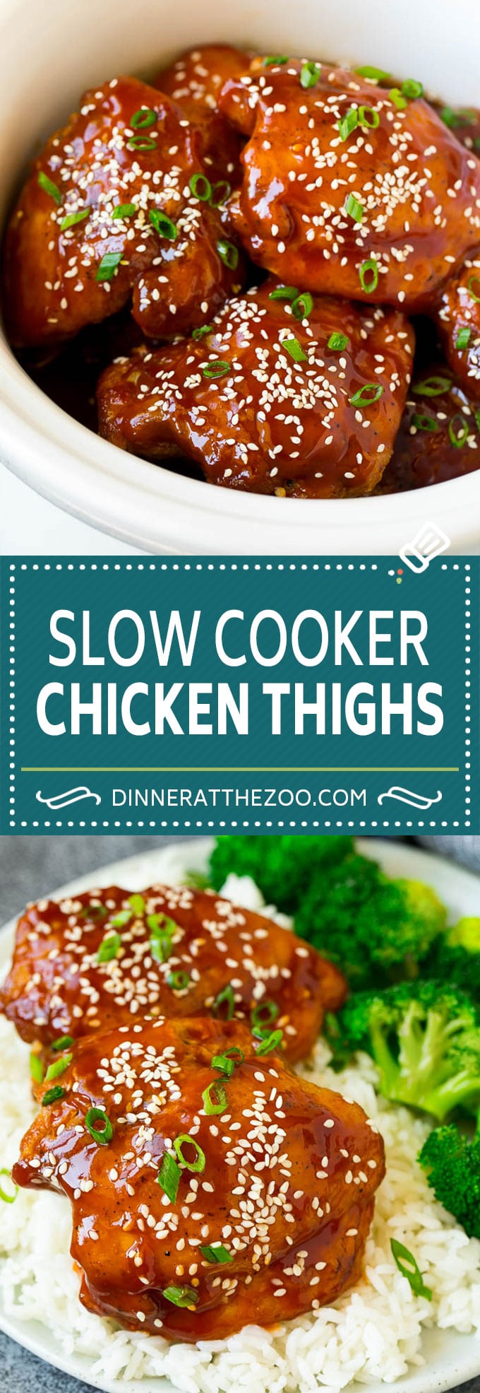 Slow Cooker Chicken Thighs | Crock Pot Chicken Thighs | Honey Garlic Chicken #chicken #slowcooker #crockpot #dinner #edsug