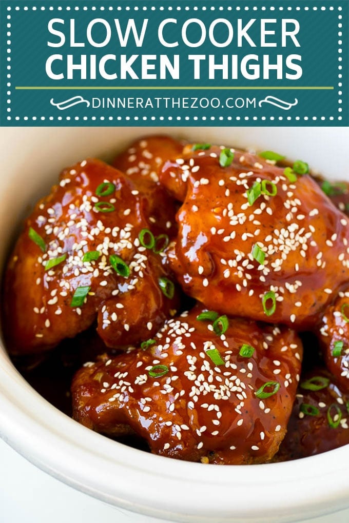 Slow Cooker Chicken Thighs | Crock Pot Chicken Thighs | Honey Garlic Chicken #chicken #slowcooker #crockpot #dinner #edsug