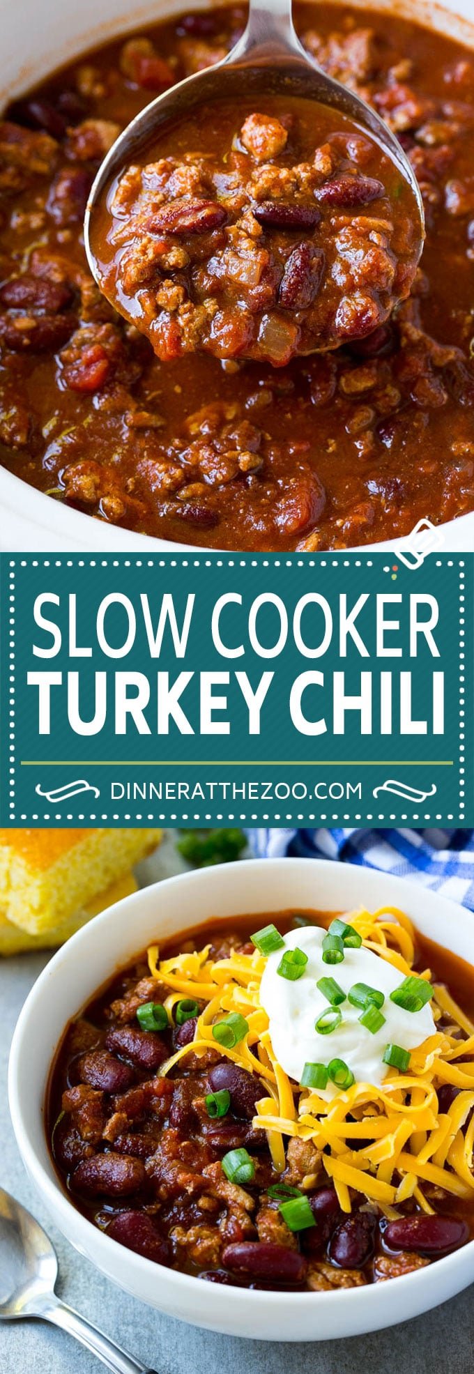 Slow Cooker Turkey Chili Recipe | Crockpot Chili | Turkey Chili | Chili With Beans Recipe | Healthy Chili Recipe #turkey #chili #beans #soup #slowcooker #crockpot #edsug