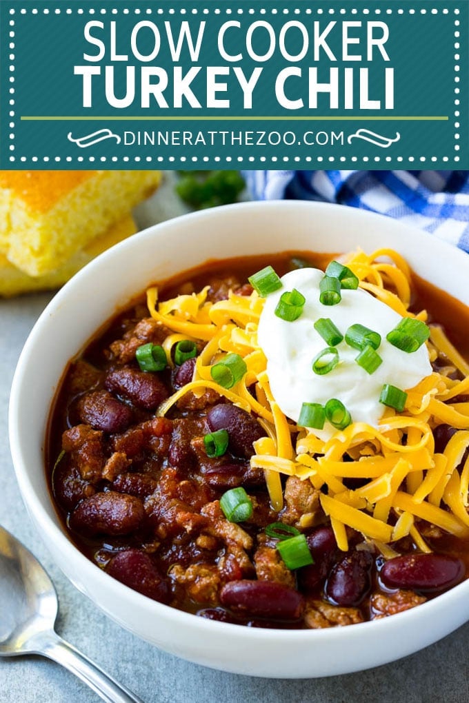 Slow Cooker Turkey Chili Recipe | Crockpot Chili | Turkey Chili | Chili With Beans Recipe | Healthy Chili Recipe #turkey #chili #beans #soup #slowcooker #crockpot #edsug
