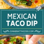 Taco Dip Recipe | Mexican Dip #tacos #dip #appetizer #mexicanfood #cheese #edsug