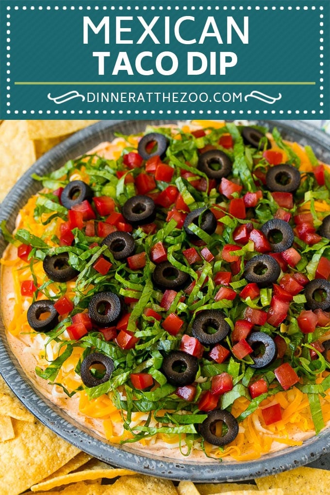 Taco Dip Recipe | Mexican Dip #tacos #dip #appetizer #mexicanfood #cheese #edsug