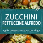 Zucchini Fettuccine Alfredo #pasta #zucchini #cheese #dinner #edsug