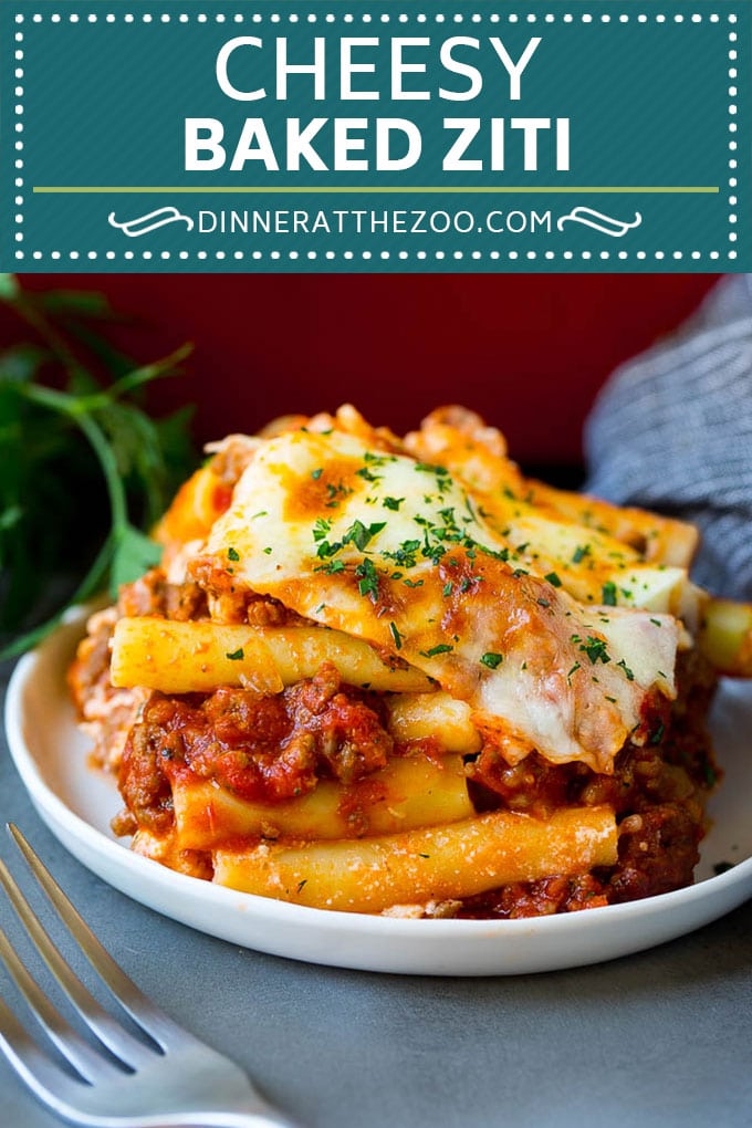 Baked Ziti Recipe | #pasta #cheese #comfortfood #sausage #dinner #edsug