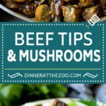 Beef Tips with Mushroom Gravy Recipe | Steak Tips #beef #steak #mushrooms #gravy #comfortfood #dinner #edsug