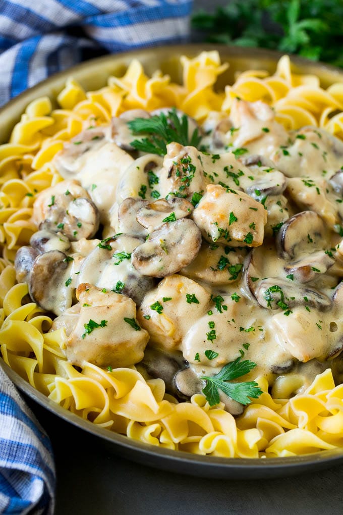 Chicken Stroganoff Recipe | Chicken and Mushrooms #chicken #mushrooms #stroganoff #dinner #edsug Chicken stroganoff with mushrooms, served over egg noodles.