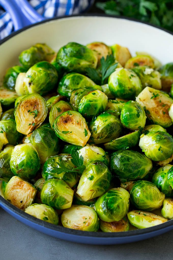 Sauteed Brussels Sprouts Recipe | Brussels Sprouts Side Dish #brusselssprouts #sprouts #veggies #sidedish #garlic #vegetarian #dinner #edsug Sauteed brussels sprouts with garlic and an assortment of herbs.