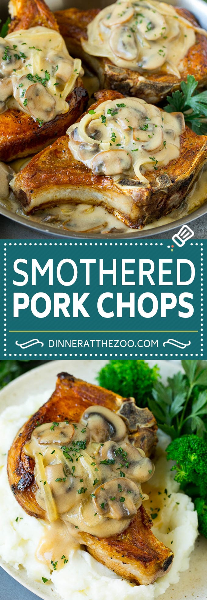Smothered Pork Chops Recipe | Mushroom Pork Chops #pork #porkchops #mushrooms #gravy #dinner #edsug