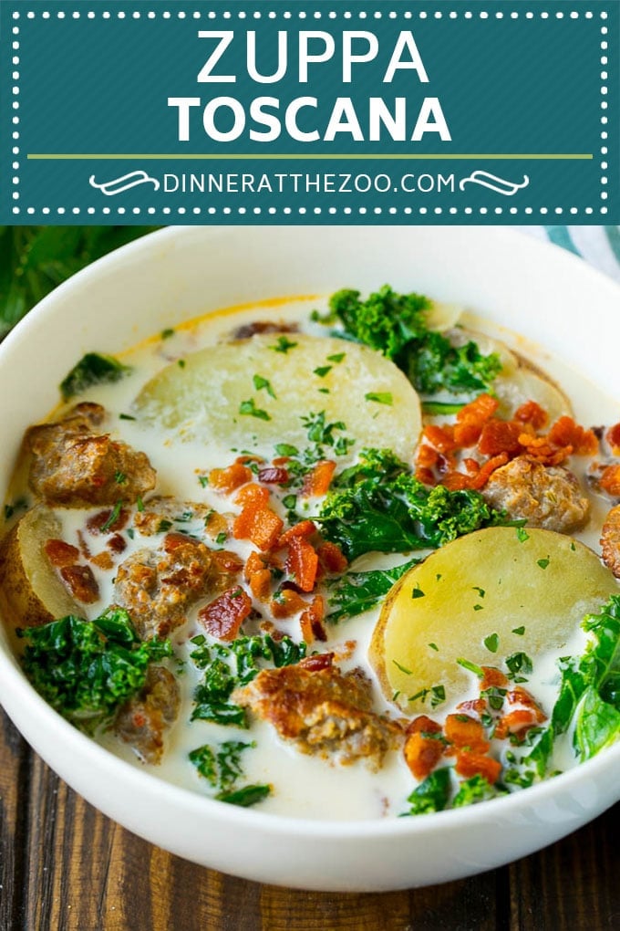 Zuppa Toscana Recipe | Sausage and Potato Soup #soup #sausage #bacon #potato #kale #italianfood #dinner #edsug