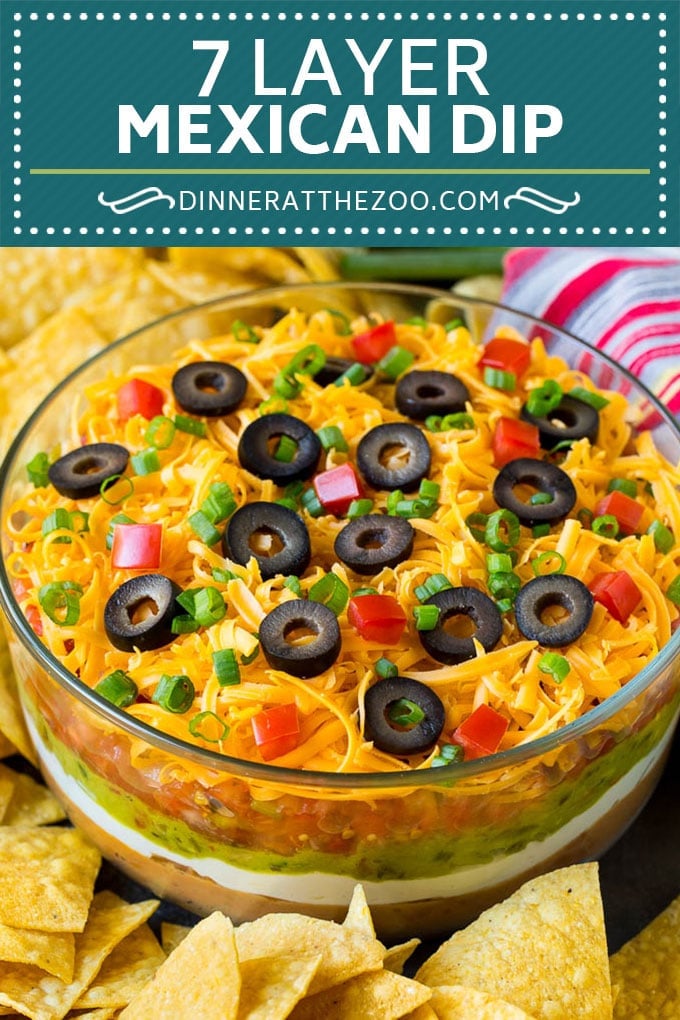 7 Layer Dip Recipe | Mexican Dip #beans #dip #appetizer #avocado #salsa #edsug