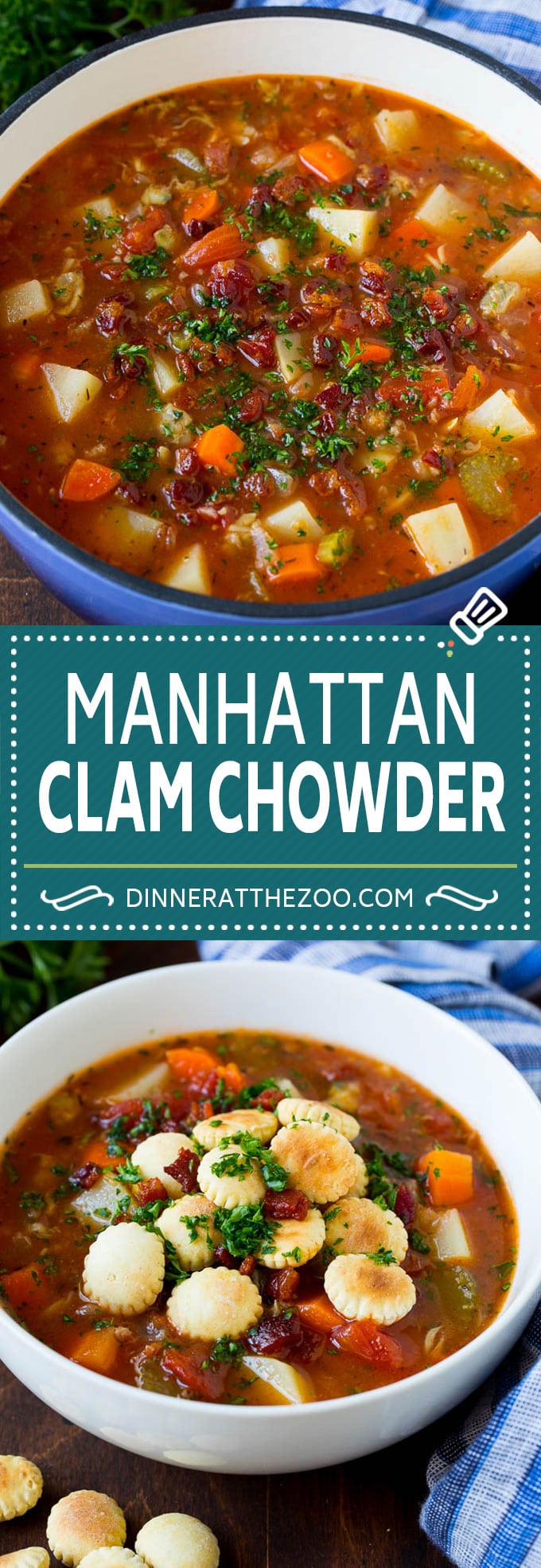 Manhattan Clam Chowder Recipe | Red Clam Chowder #chowder #soup #seafood #clams #bacon #dinner #edsug