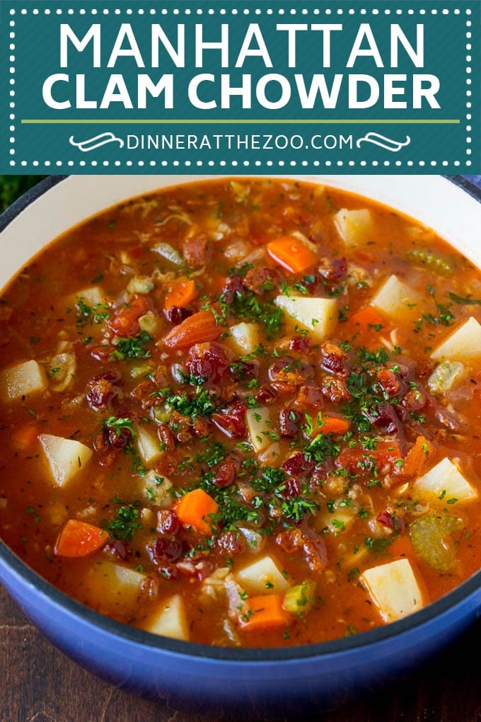 Manhattan Clam Chowder Recipe | Red Clam Chowder #chowder #soup #seafood #clams #bacon #dinner #edsug