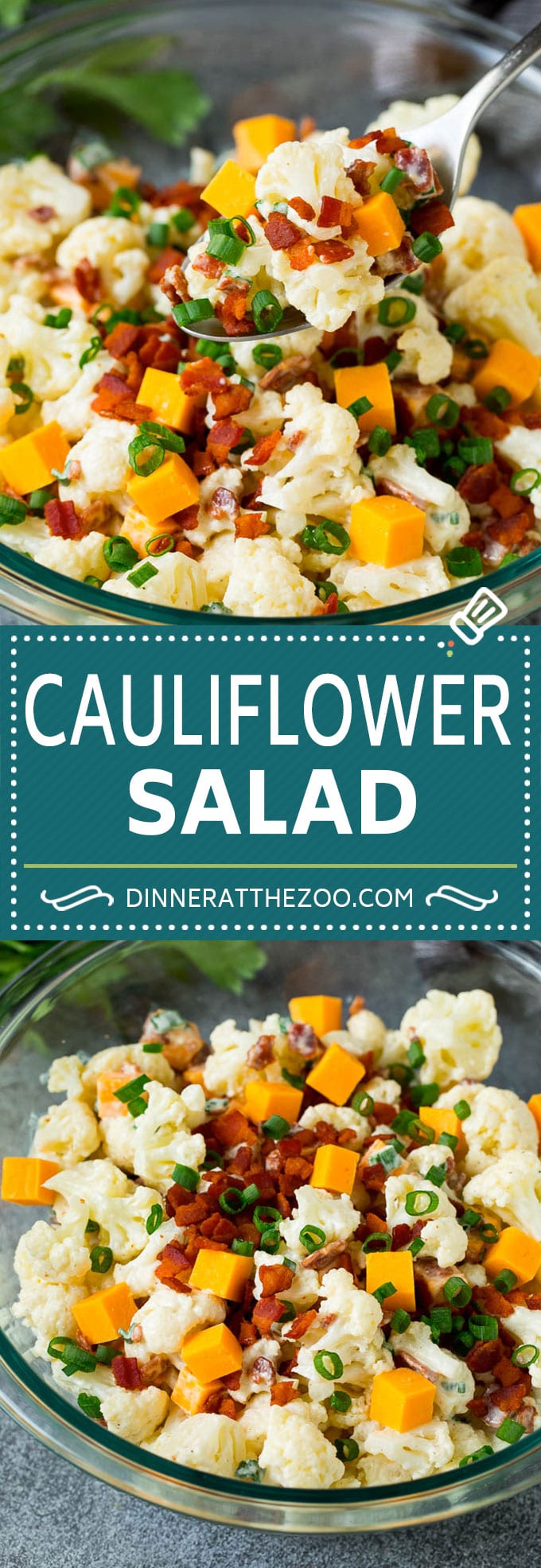 Cauliflower Salad Recipe #salad #cauliflower #bacon #lowcarb #keto #dinner #edsug