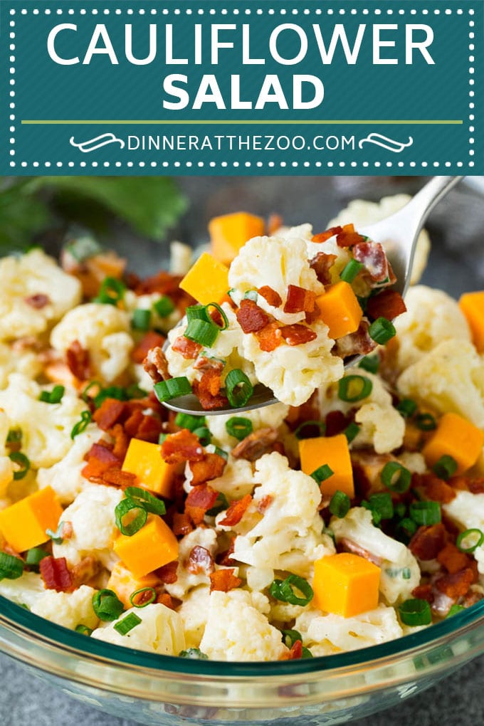 Cauliflower Salad Recipe #salad #cauliflower #bacon #lowcarb #keto #dinner #edsug