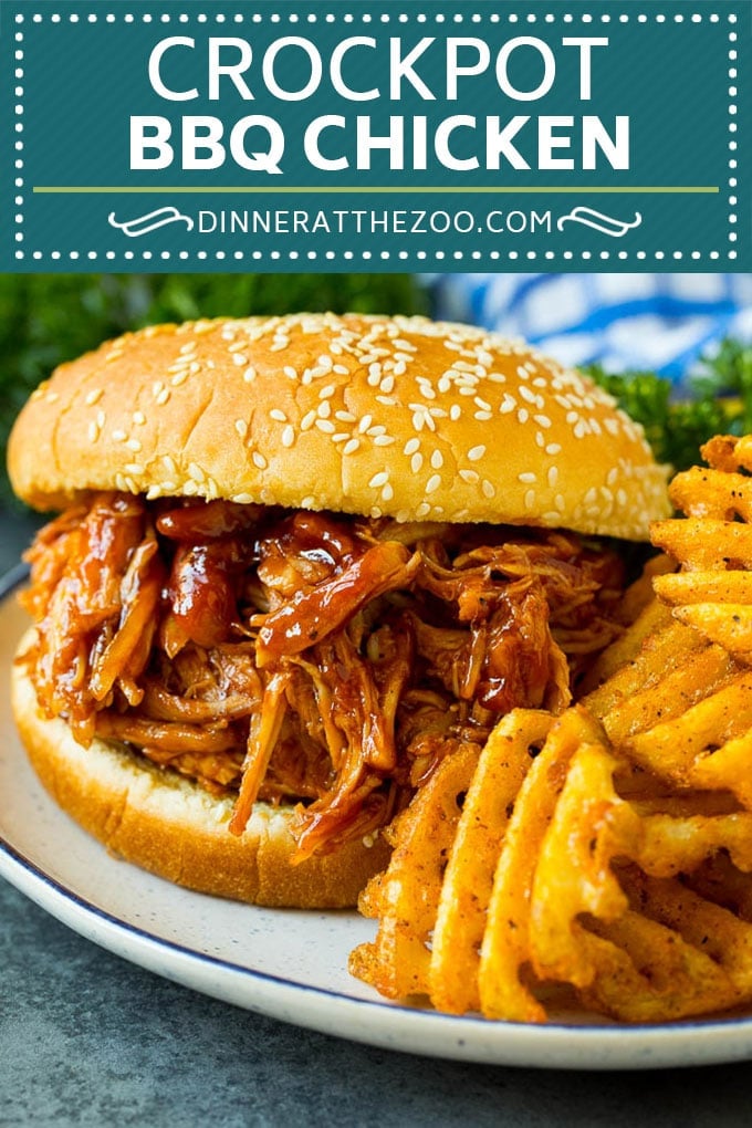 Crockpot BBQ Chicken Recipe | Barbecue Chicken #chicken #bbq #slowcooker #crockpot #dinner #edsug