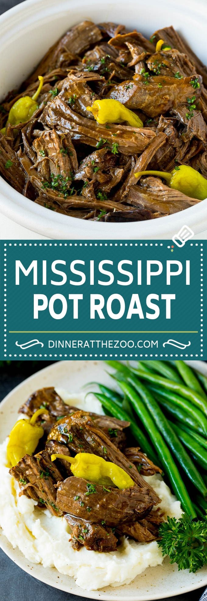 Mississippi Pot Roast #slowcooker #potroast #beef #crockpot #dinner #edsug