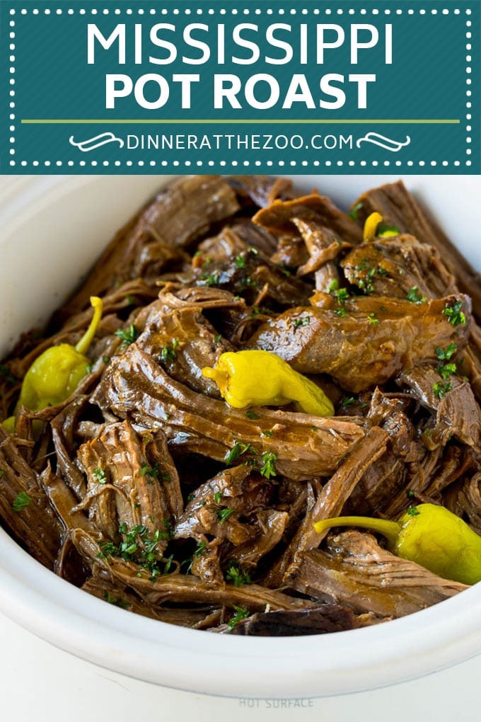 Mississippi Pot Roast #slowcooker #potroast #beef #crockpot #dinner #edsug