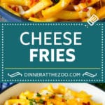 These cheese fries are crispy potatoes topped with plenty of melted cheese, bacon and herbs. #fries #edsug
