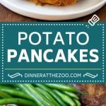 These potato pancakes are shredded potatoes combined with onions and seasoning, then pan fried until golden brown.