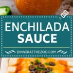 This homemade enchilada sauce is a blend of chili powder, chicken broth, seasonings and tomato, all simmered together to create a rich and hearty sauce.