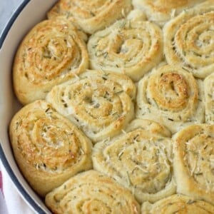 An image of rosemary garlic parmesan dinner rolls.