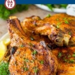 These air fryer pork chops are coated in a homemade spice rub, then air fried until golden brown and tender.