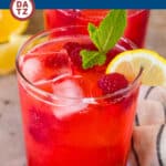 This raspberry lemonade recipe is a bright and refreshing blend of fresh berries, lemon juice and sugar.