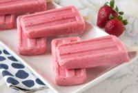 Velvety Strawberry Greek Yogurt Pops