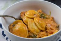 Savory Sausage and Velvety Tomato Ravioli