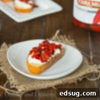 Piquillo Pepper & Goat Cheese Crostini {Dinners, Dishes, and Desserts}
