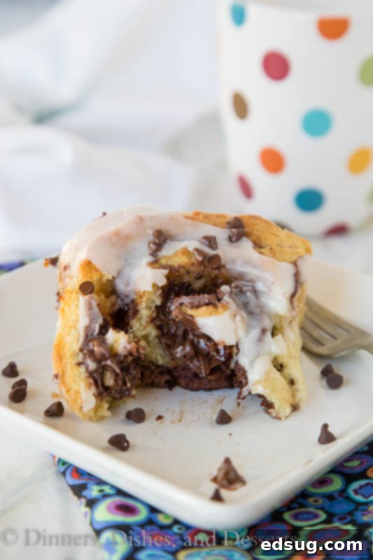Nutella cinnamon rolls on a plate, ready to be enjoyed.