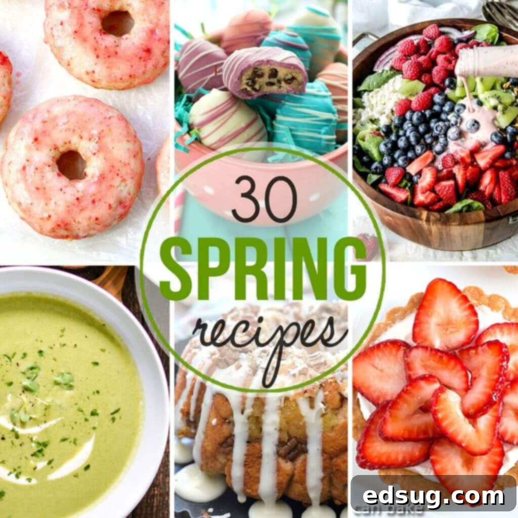 A vibrant collection of over 30 delicious spring recipes featuring fresh seasonal vegetables and fruits