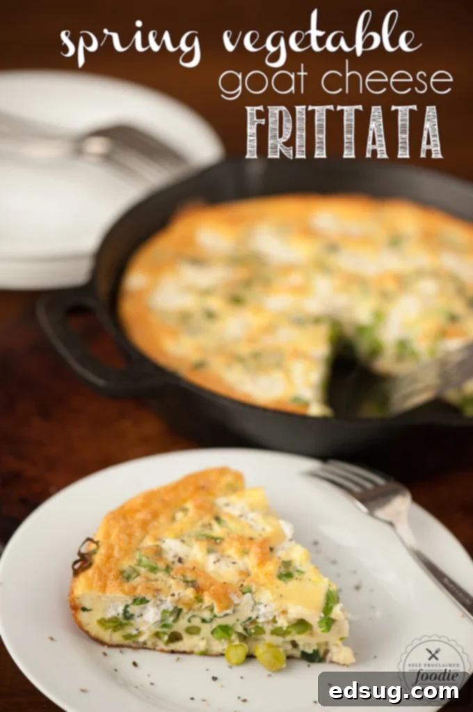 Hearty Spring Vegetable Goat Cheese Frittata, ideal for brunch
