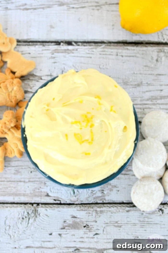 Easy Three Ingredient Lemon Cake Batter Dip, a quick sweet treat